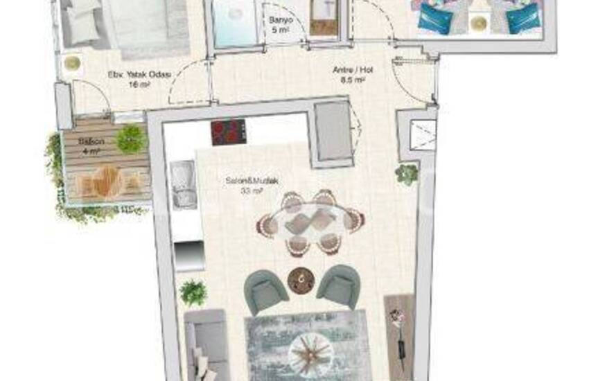 Sea-view Flats in a Complex in Ayaş Mersin 35