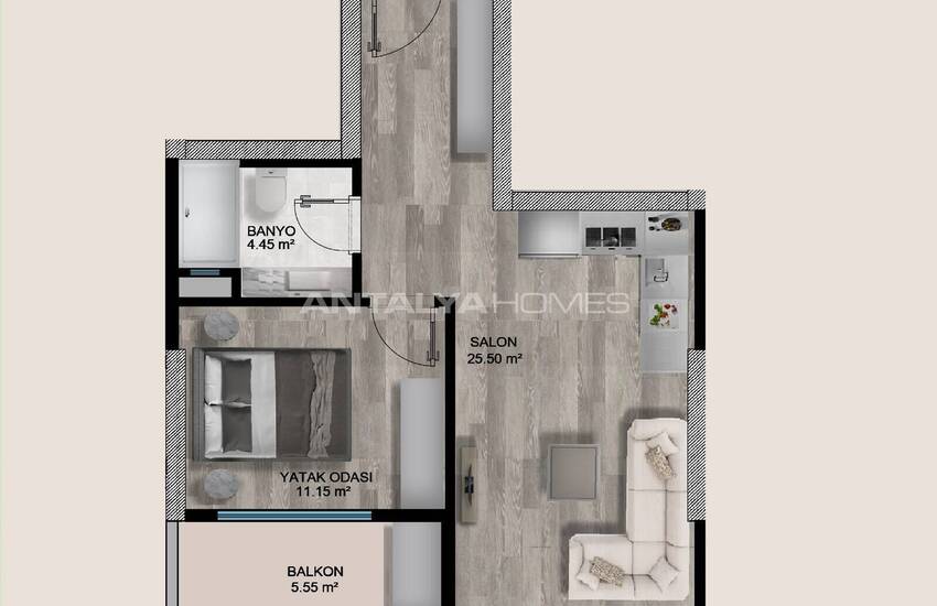 Woningen Met 1 Slaapkamer In Een Complex Nabij Het Strand In Mersin 25