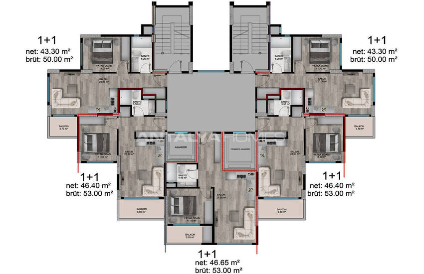 Woningen Met 1 Slaapkamer In Een Complex Nabij Het Strand In Mersin 26