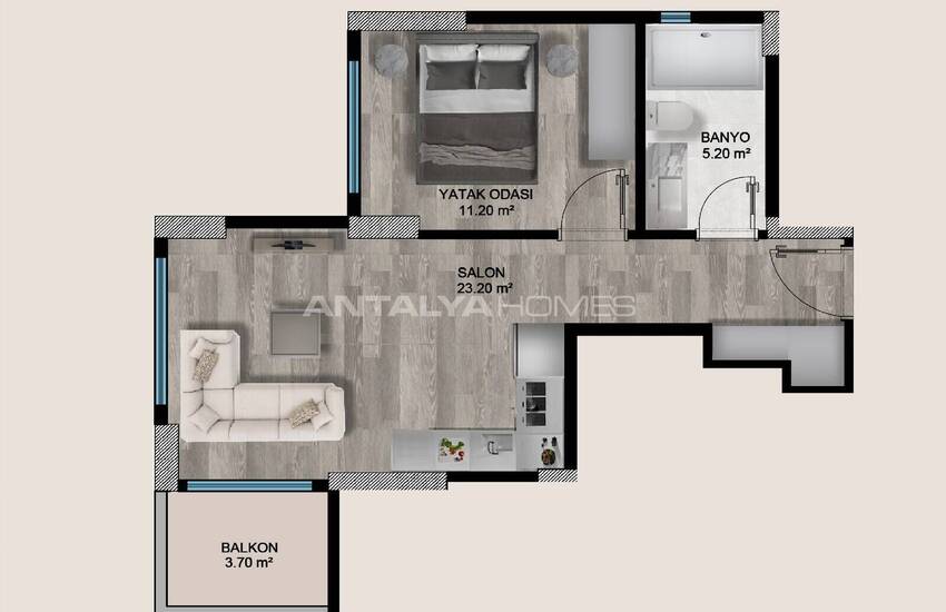 Woningen Met 1 Slaapkamer In Een Complex Nabij Het Strand In Mersin 23