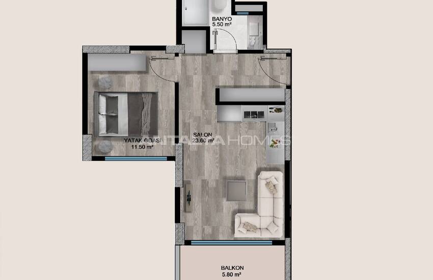 Woningen Met 1 Slaapkamer In Een Complex Nabij Het Strand In Mersin 24