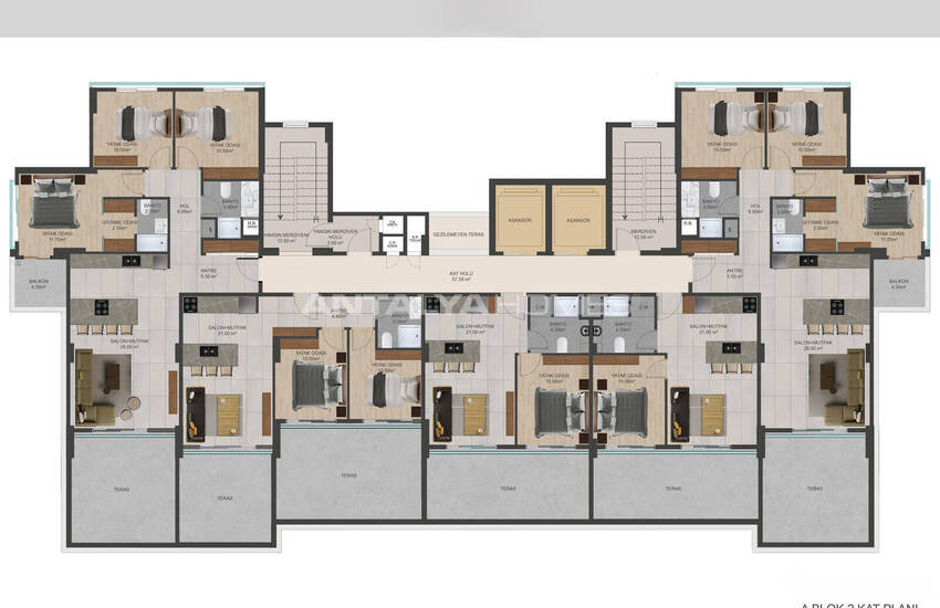Mersin Tece'de Sahil Kenarında Site İçinde Yatırımlık Daireler 50