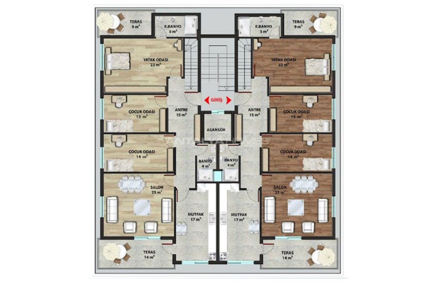 شقق ألانيا الجديدة على مسافة قريبة من المدرسة الخاصة 14
