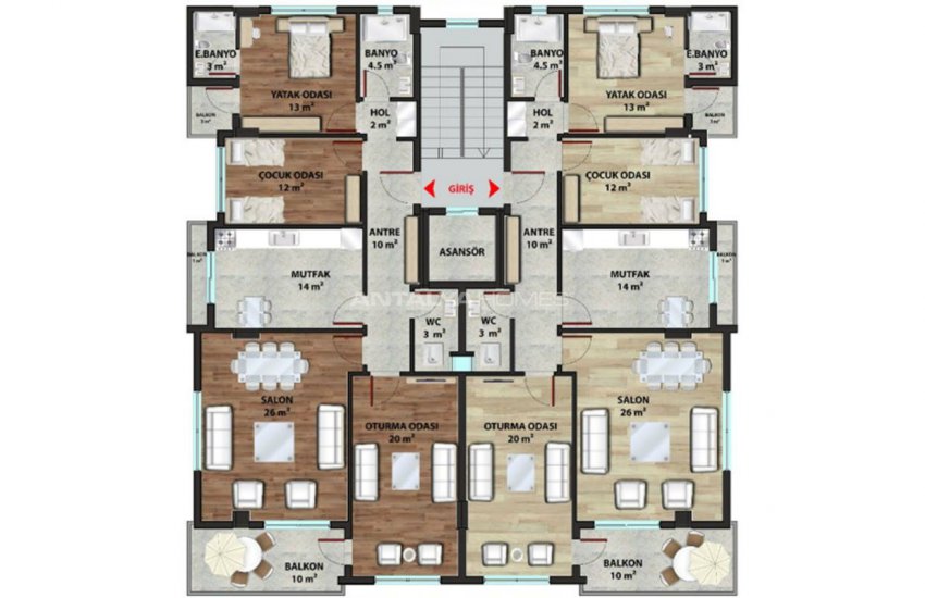 شقق ألانيا الجديدة على مسافة قريبة من المدرسة الخاصة 19
