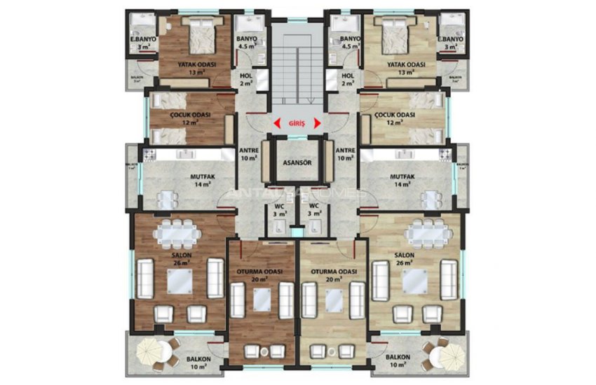 شقق ألانيا الجديدة على مسافة قريبة من المدرسة الخاصة 12