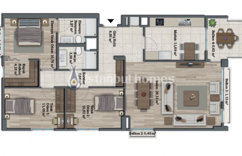 Luxurious Apartments with Contemporary Landscaping in Avcılar