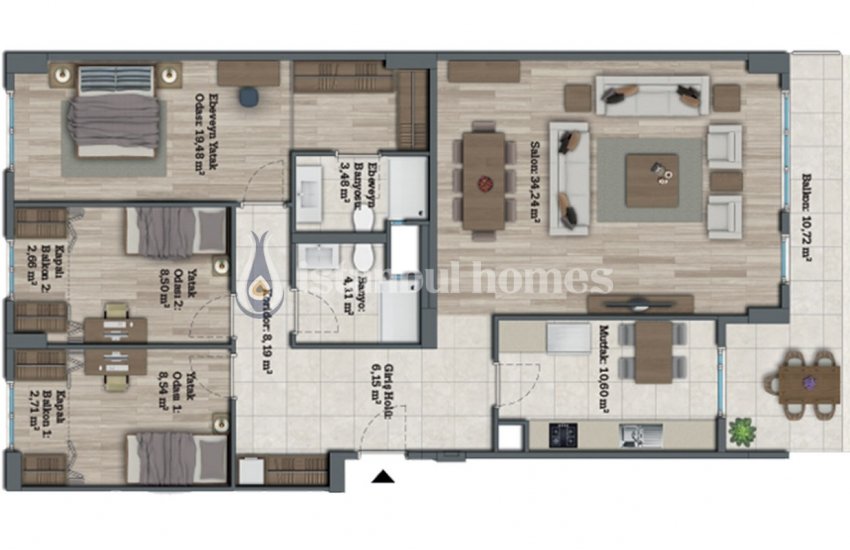 Luxurious Apartments with Contemporary Landscaping in Avcılar
