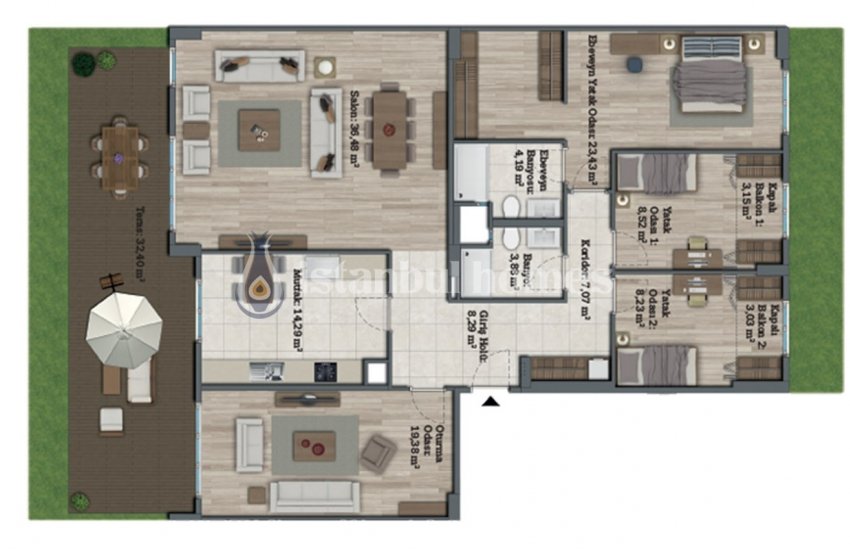 Luxurious Apartments with Contemporary Landscaping in Avcılar
