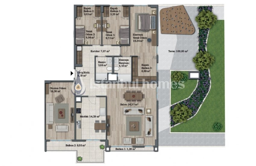 Luxurious Apartments with Contemporary Landscaping in Avcılar