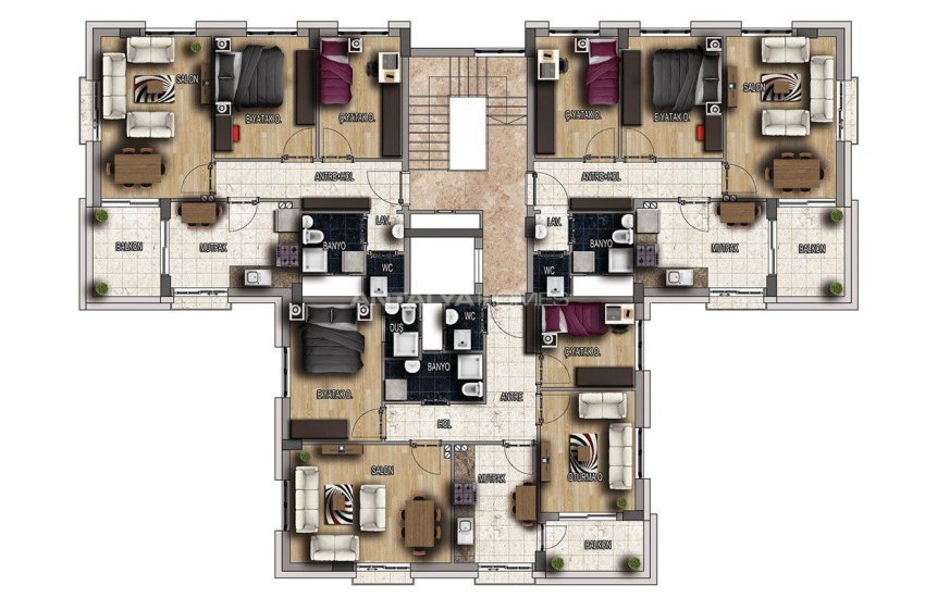 New Built Flats with Separate Kitchen in Antalya Kepez 7