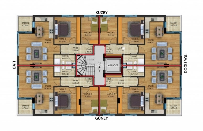 Properties for Sale 100 M From Akdeniz University in Antalya 31