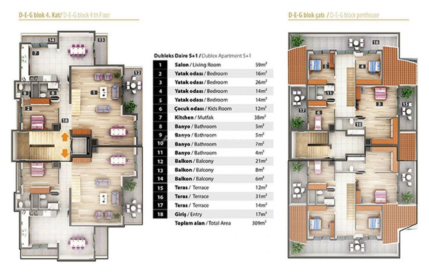 Luxury Apartments for Sale in Alanya City Center 34