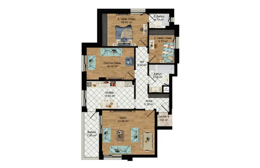 High-quality Apartments with Separate Kitchen in Antalya 11