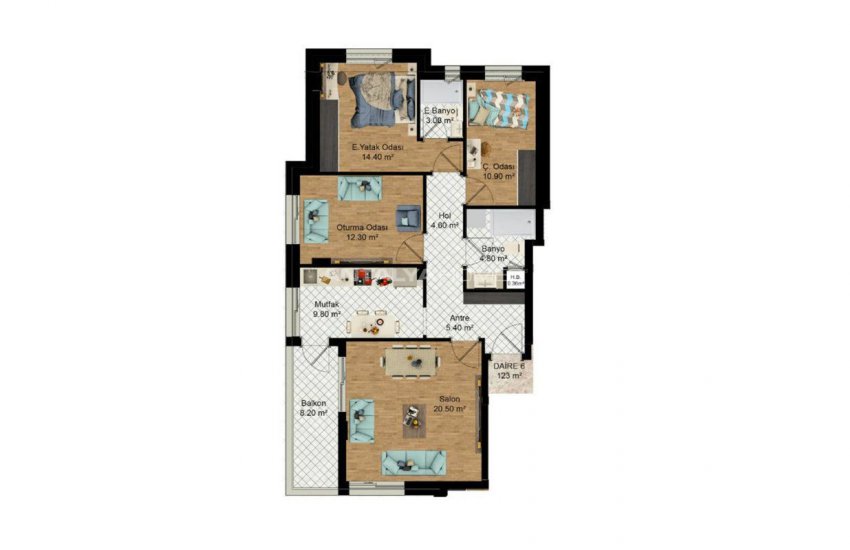 High-quality Apartments with Separate Kitchen in Antalya 19