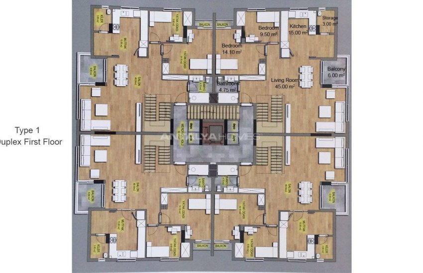 Lara Güzeloba’da Lüks Site İçinde Satılık Daireler 36