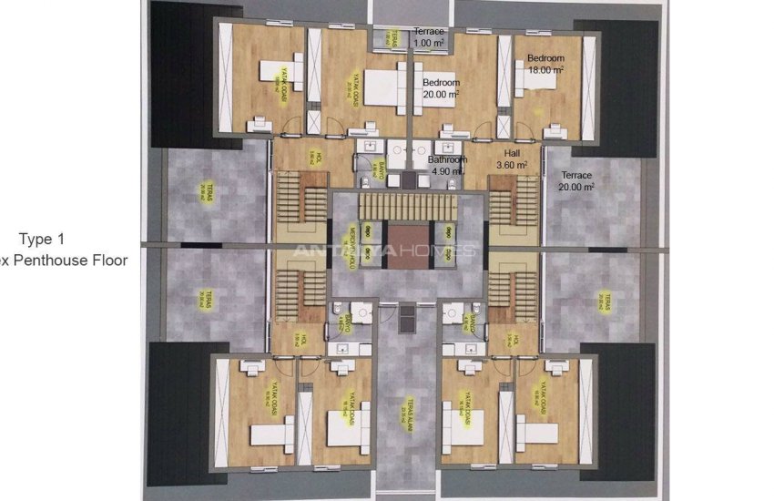 Lara Güzeloba’da Lüks Site İçinde Satılık Daireler 37