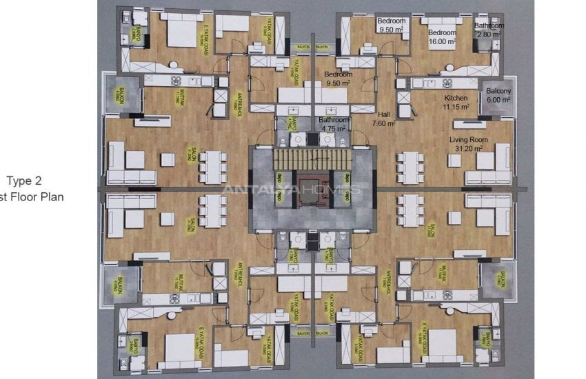 Lara Güzeloba’da Lüks Site İçinde Satılık Daireler 39