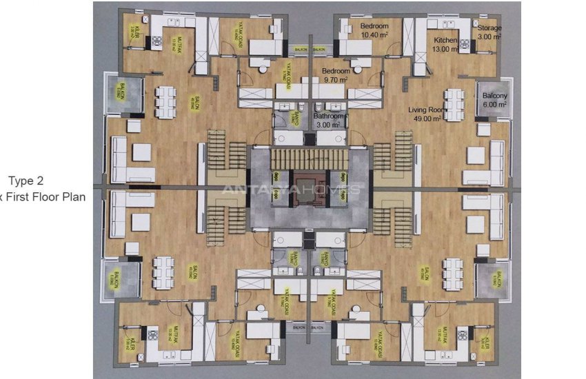 Lara Güzeloba’da Lüks Site İçinde Satılık Daireler 40