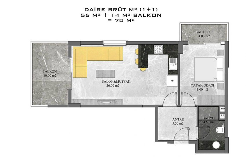 First-class Flats with Sea View in Alanya Mahmutlar 24