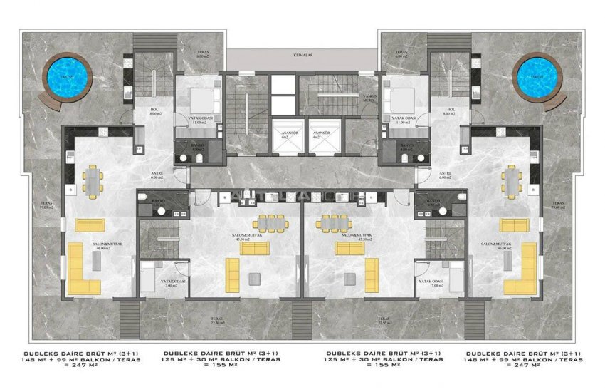 First-class Flats with Sea View in Alanya Mahmutlar 30