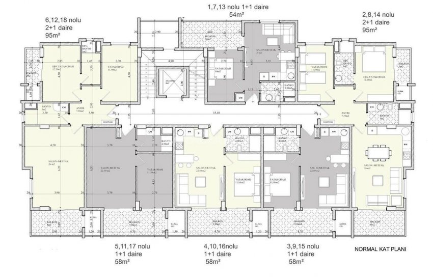 Квартиры в Центре Алании в 300 Метрах от Пляжа Клеопатры 6