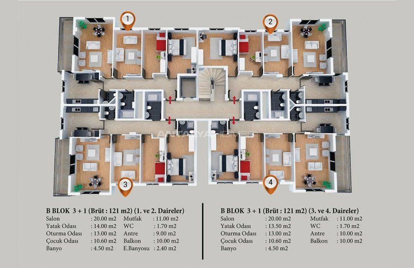 Квартиры в Кепезе в Современном Комплексе с Бассейном 52