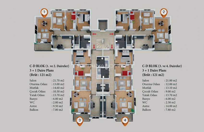 Квартиры в Кепезе в Современном Комплексе с Бассейном 51