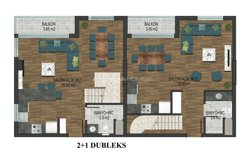 آپارتمان های زیبا در مکان محبوب در کنییالتی آنتالیا 41