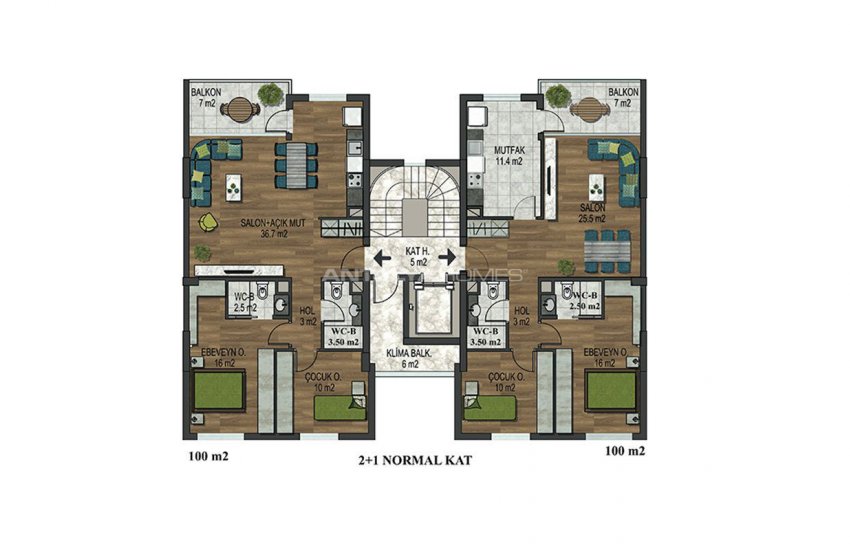 آپارتمان های زیبا در مکان محبوب در کنییالتی آنتالیا 42