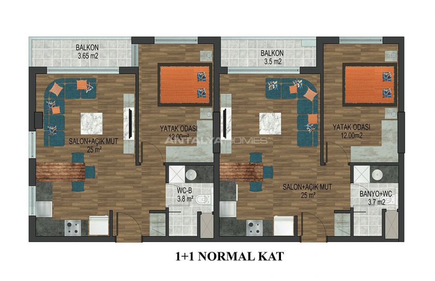 آپارتمان های زیبا در مکان محبوب در کنییالتی آنتالیا 38