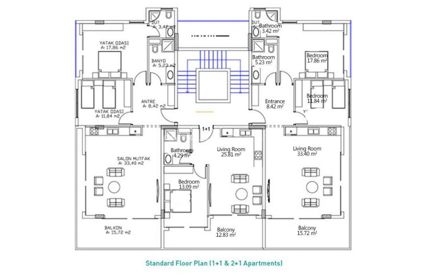 Alanya Kargıcak'ta Panoramik Deniz Manzaralı Daireler 41