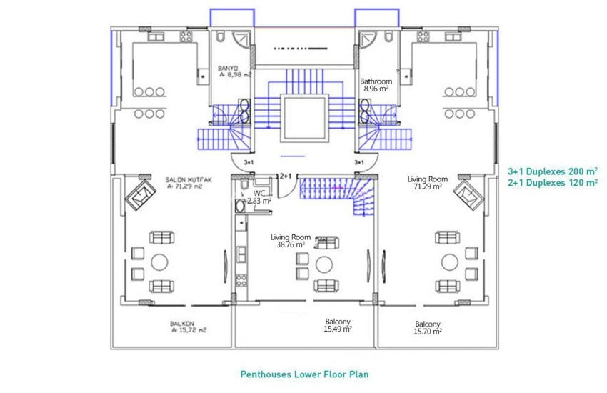 Alanya Kargıcak'ta Panoramik Deniz Manzaralı Daireler 44