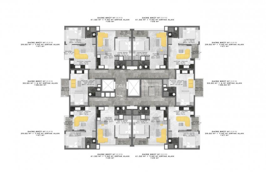 Alanya Merkezde Denize 250 Mt Uzaklıkta Sıfır Daireler 38