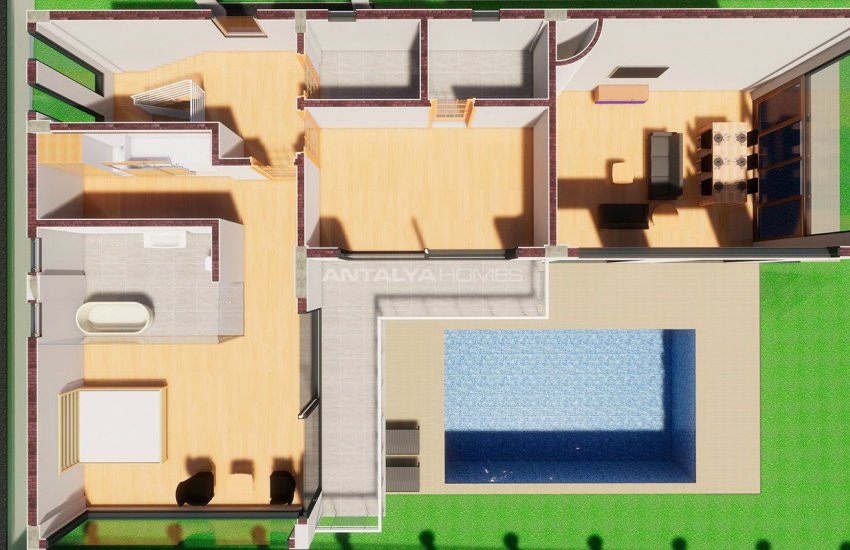 Villa Futuristique Avec Piscine À Belek Antalya 35