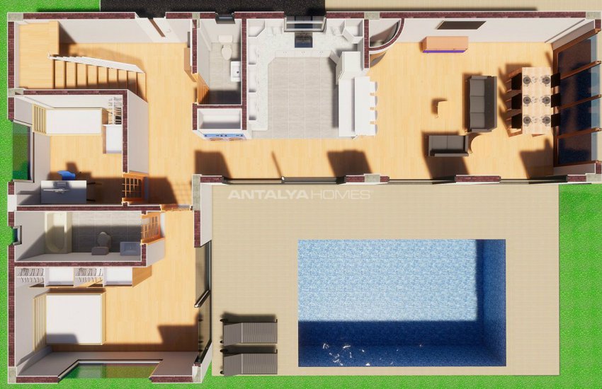 Villa Futuristique Avec Piscine À Belek Antalya 34