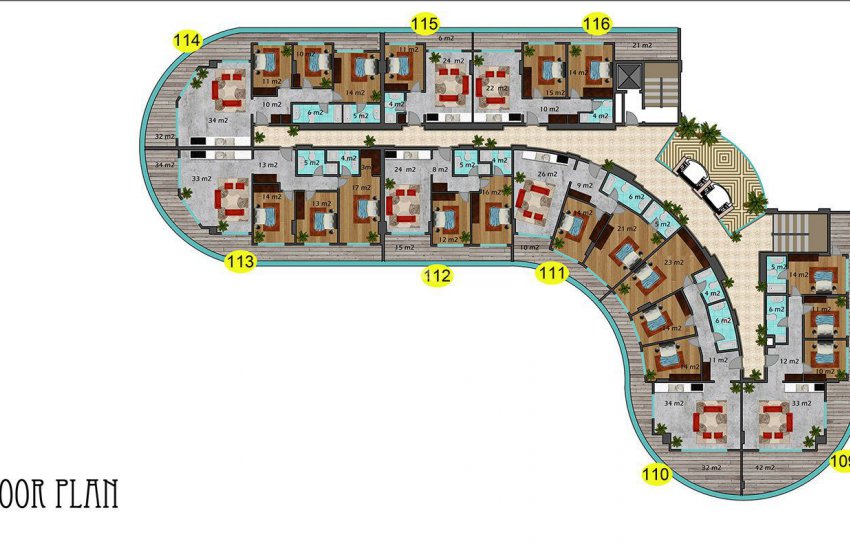 Hotel Concept Properties with Sea View in Alanya Mahmutlar 47