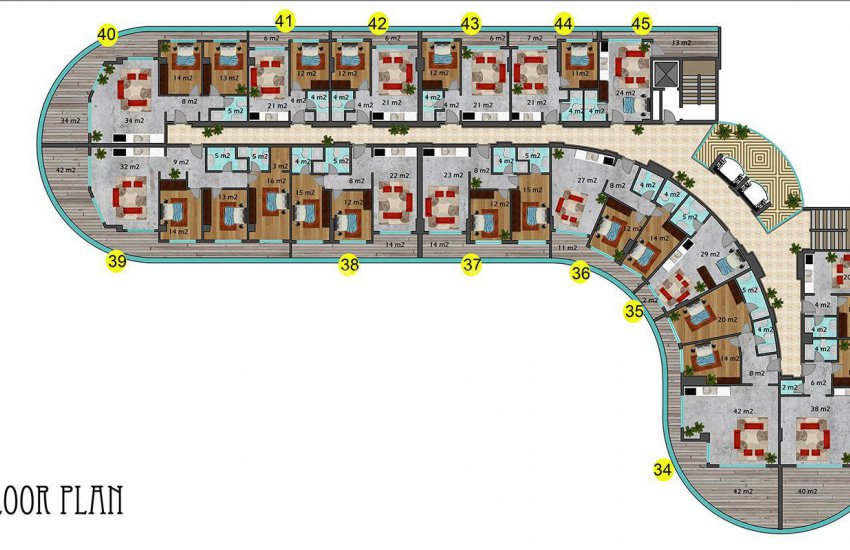 Hotel Concept Properties with Sea View in Alanya Mahmutlar 40