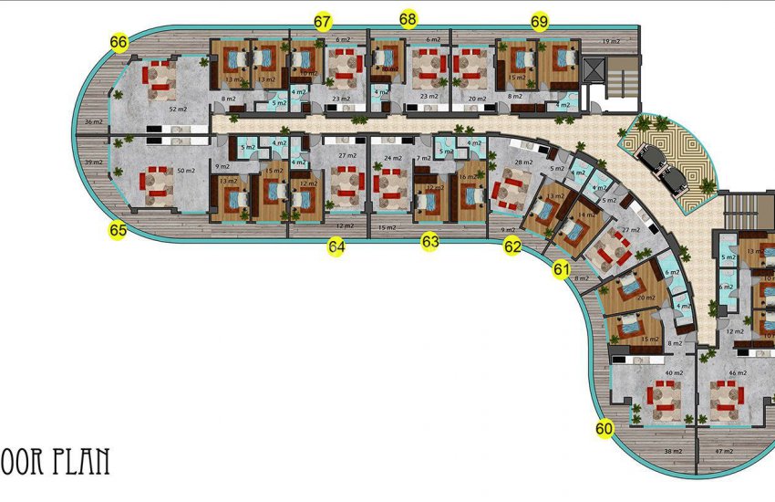 Hotel Concept Properties with Sea View in Alanya Mahmutlar 42