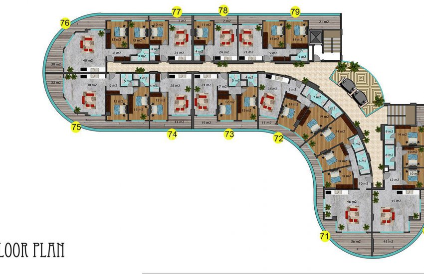 Hotel Concept Properties with Sea View in Alanya Mahmutlar 43