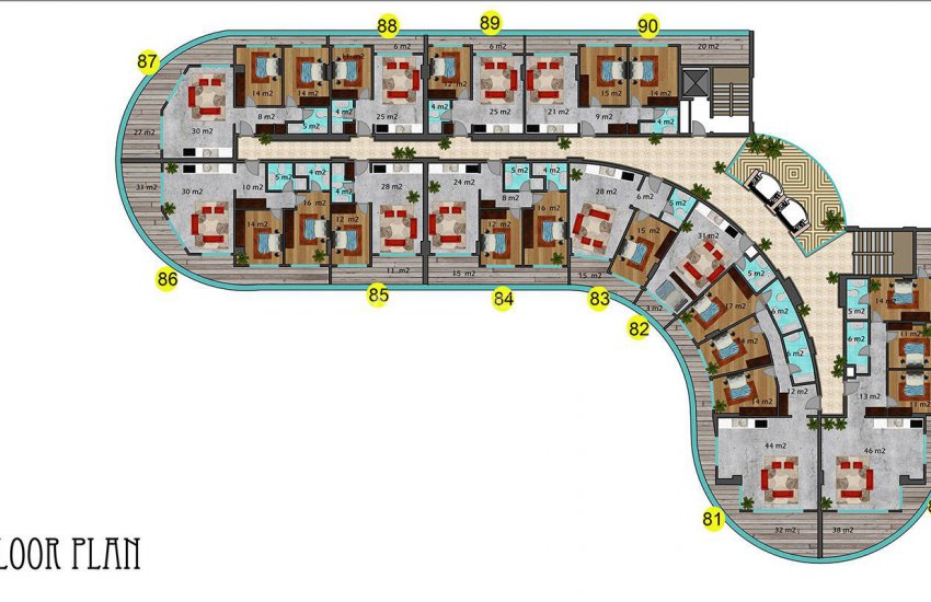 Hotel Concept Properties with Sea View in Alanya Mahmutlar 44