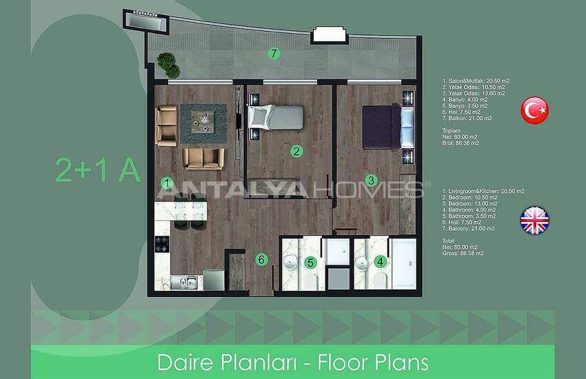 Centrally Located Alanya Apartments in Oba with Sea View 68