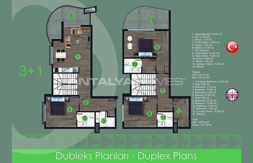Centrally Located Alanya Apartments in Oba with Sea View 75