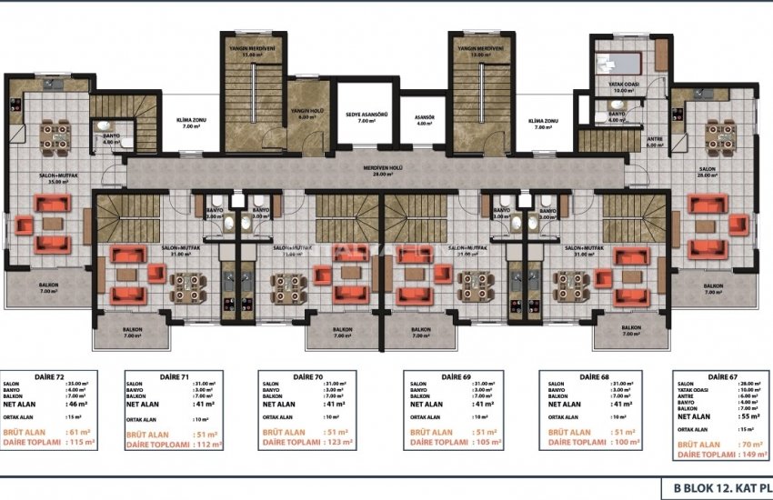 South-front Apartments in a Calm Area in Alanya Mahmutlar 54