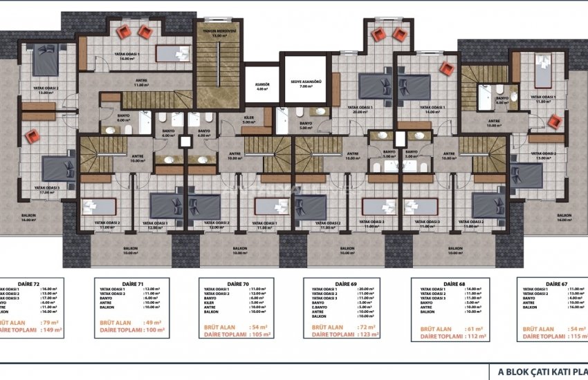 South-front Apartments in a Calm Area in Alanya Mahmutlar 56