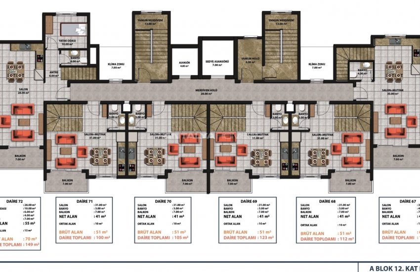 South-front Apartments in a Calm Area in Alanya Mahmutlar 57