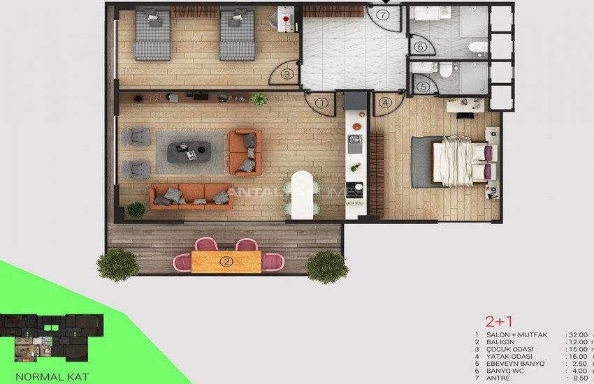 Alanya’da Deniz ve Dim Çayı Manzaralı Göz Alıcı Daireler 24