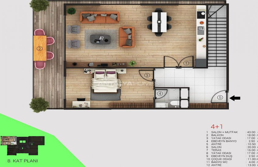 Alanya’da Deniz ve Dim Çayı Manzaralı Göz Alıcı Daireler 25