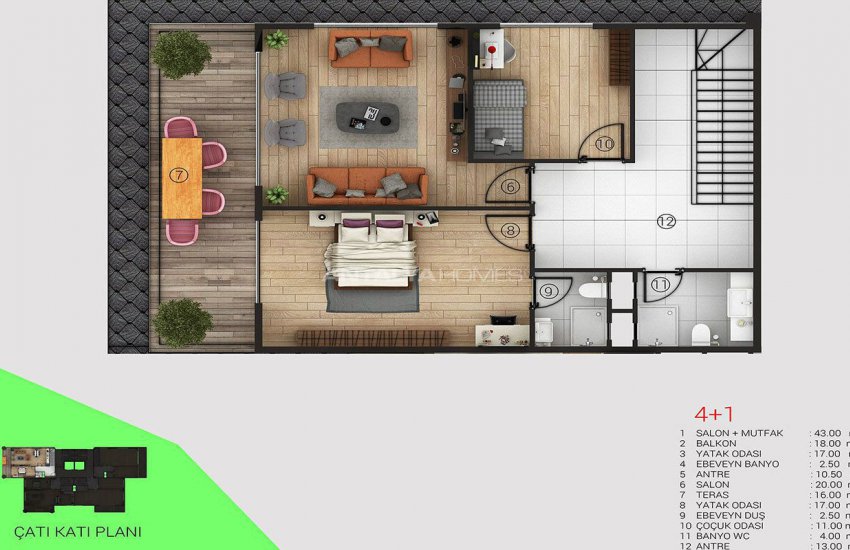 Alanya’da Deniz ve Dim Çayı Manzaralı Göz Alıcı Daireler 27