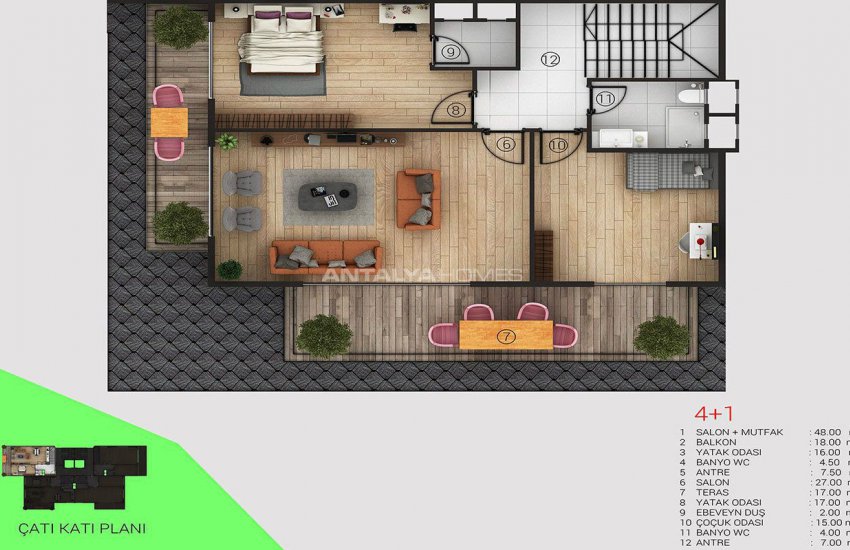 Alanya’da Deniz ve Dim Çayı Manzaralı Göz Alıcı Daireler 28