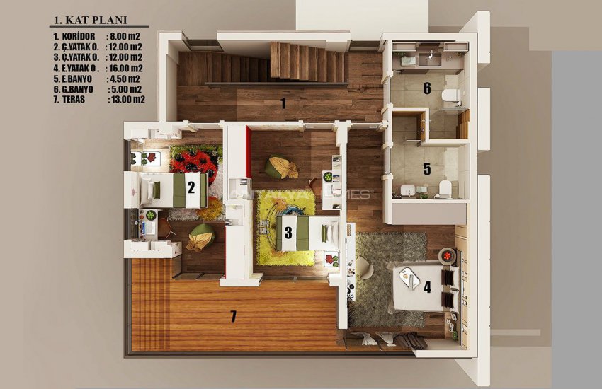 New Built Private Villas with Fully Furniture in Belek 42